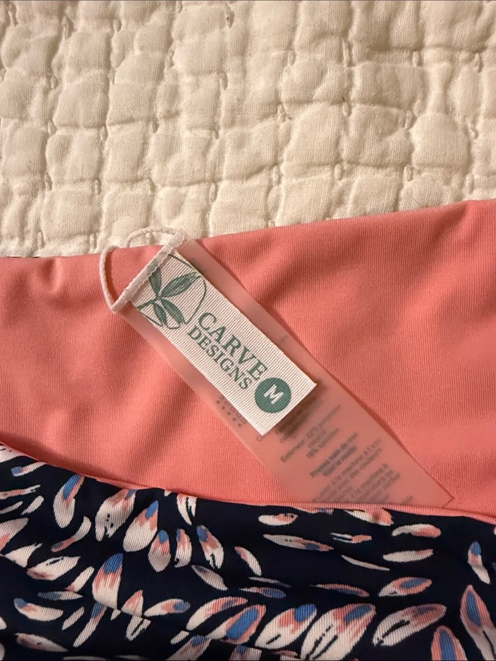 Carve Designs Reversible High-Waist Bikini Bottoms in Navy and Peach - Picture 5 of 5
